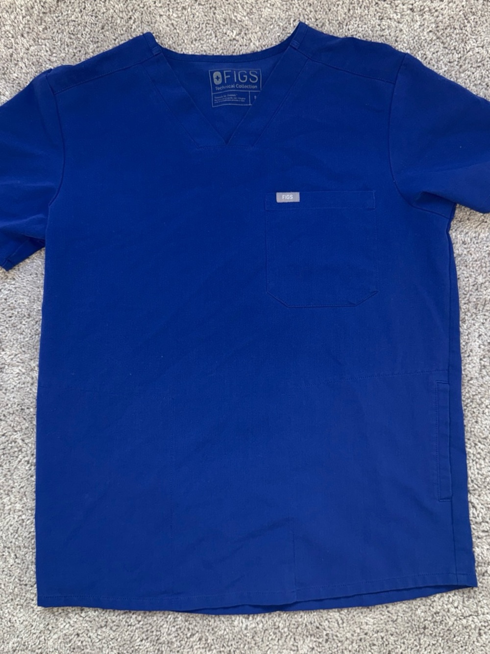 Figs Men's V-Neck Top - Royal Blue